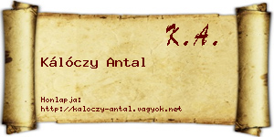 Kálóczy Antal névjegykártya