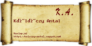 Kálóczy Antal névjegykártya